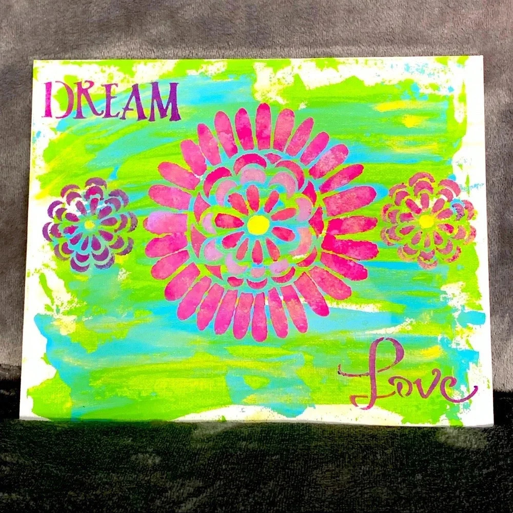 NEW Original Dream Love green, blue 8x10 artwork